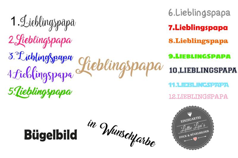 Iron On Bügelbild Papa Lieblingpapa Iron On Bügelbild Papa Lieblingpapa von byLottieLou