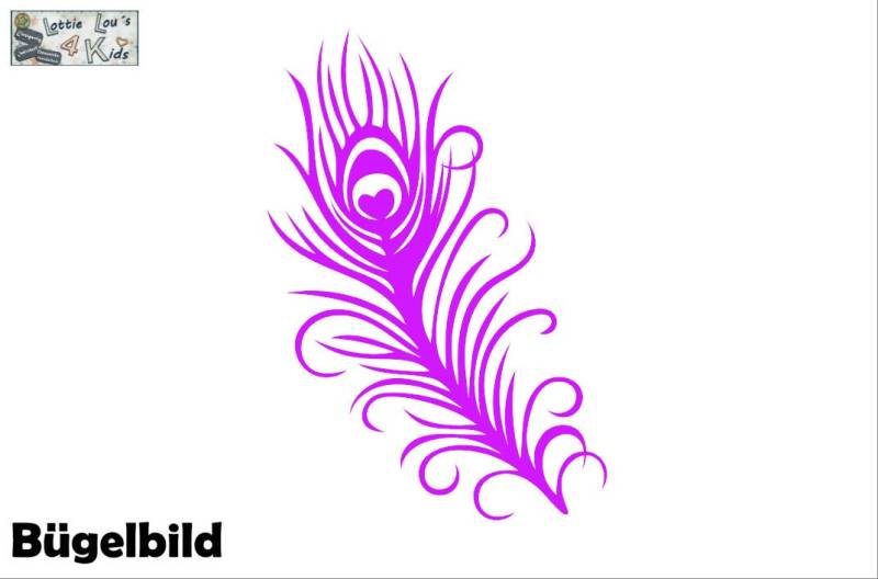 Iron On Bügelbild Pfau Feder Peacock -Farbe - -Größe von byLottieLou