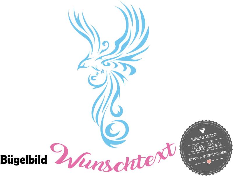 Iron On Bügelbild Phönix Wunschtext/Farbe von byLottieLou