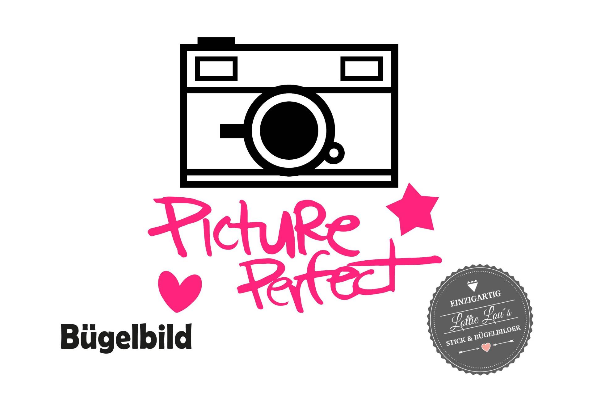 Iron On Bügelbild Picture Perfect Selfie Kamera von byLottieLou