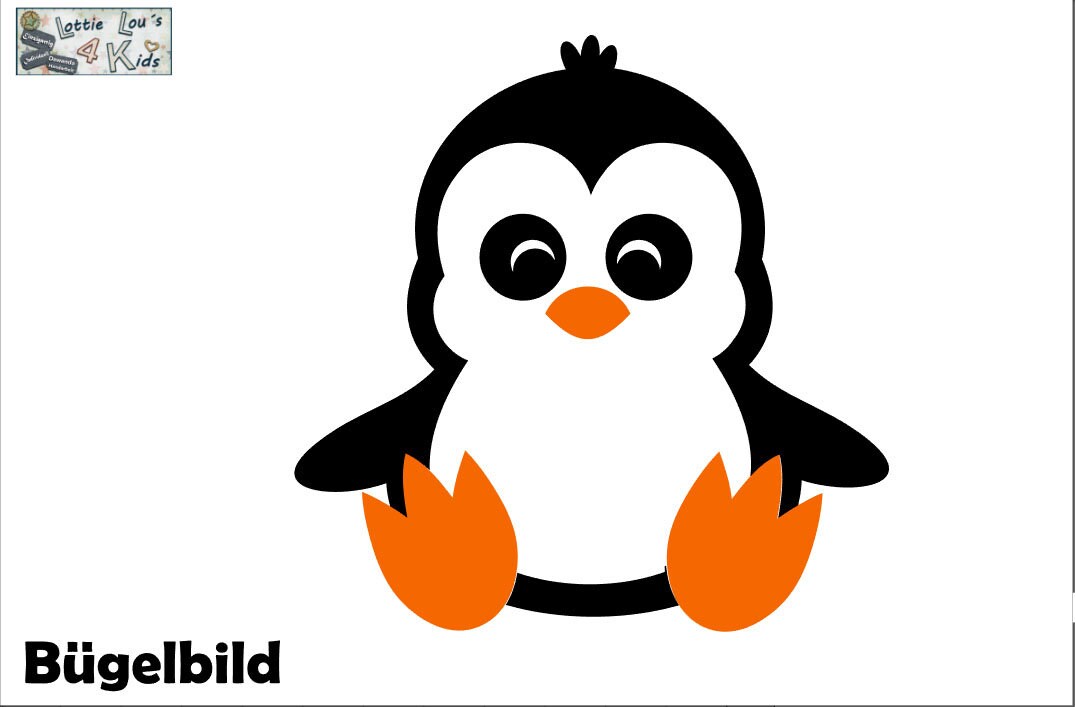 Iron On Bügelbild Pinguin Wunschfarbe +Größe Iron On Bügelbild Pinguin Wunschfarbe +Größe von byLottieLou