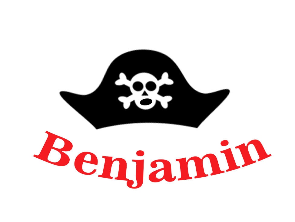 Iron On Bügelbild Pirat Wunschname von byLottieLou