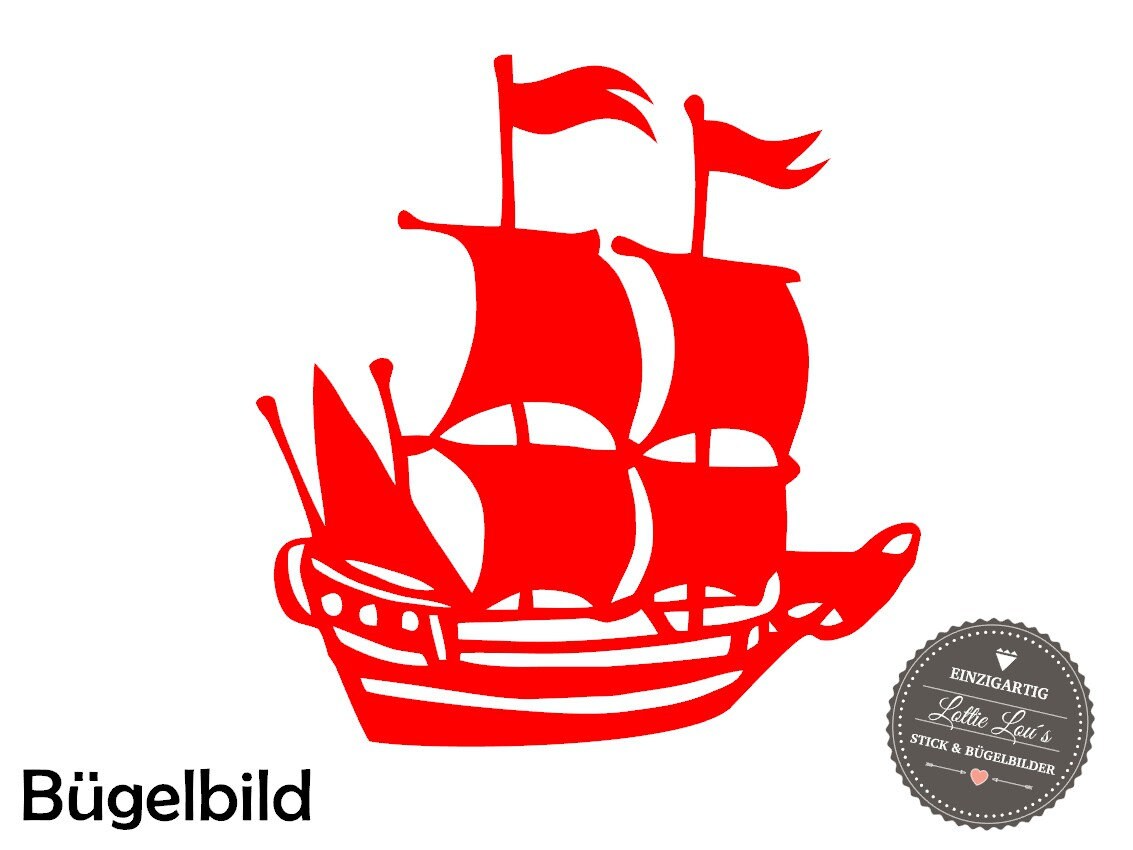 Iron On Bügelbild Piratenschiff Schiff Wunschgröße von byLottieLou