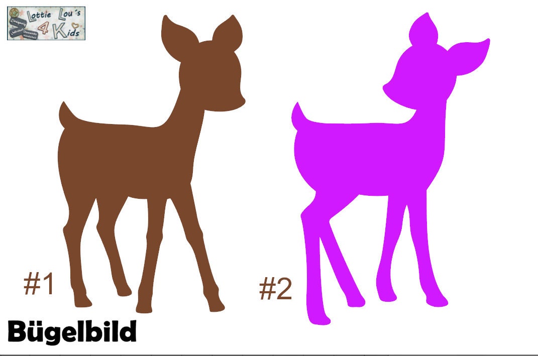 Iron On Bügelbild Reh Bambi Wunschfarbe Iron On Bügelbild Reh Bambi Wunschfarbe von byLottieLou