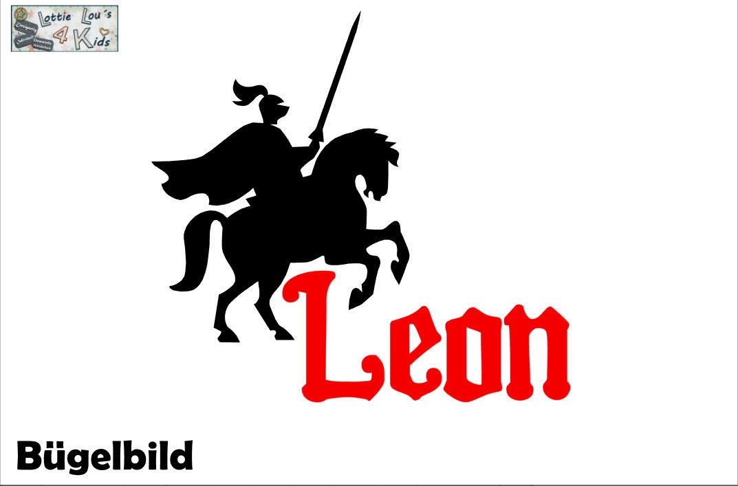 Iron On Bügelbild Ritter Wunschname +Größe Iron On Bügelbild Ritter Wunschname +Größe von byLottieLou