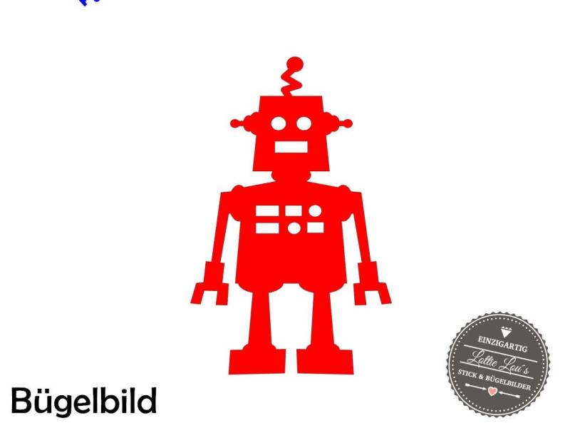 Iron On Bügelbild Roboter Robot Wunschgröße Iron On Bügelbild Roboter Robot Wunschgröße von byLottieLou