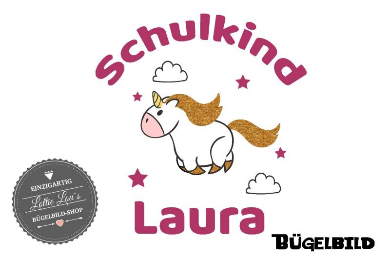Iron On Bügelbild Schulkind 2018 Einhorn Iron On Bügelbild Schulkind 2018 Einhorn von byLottieLou