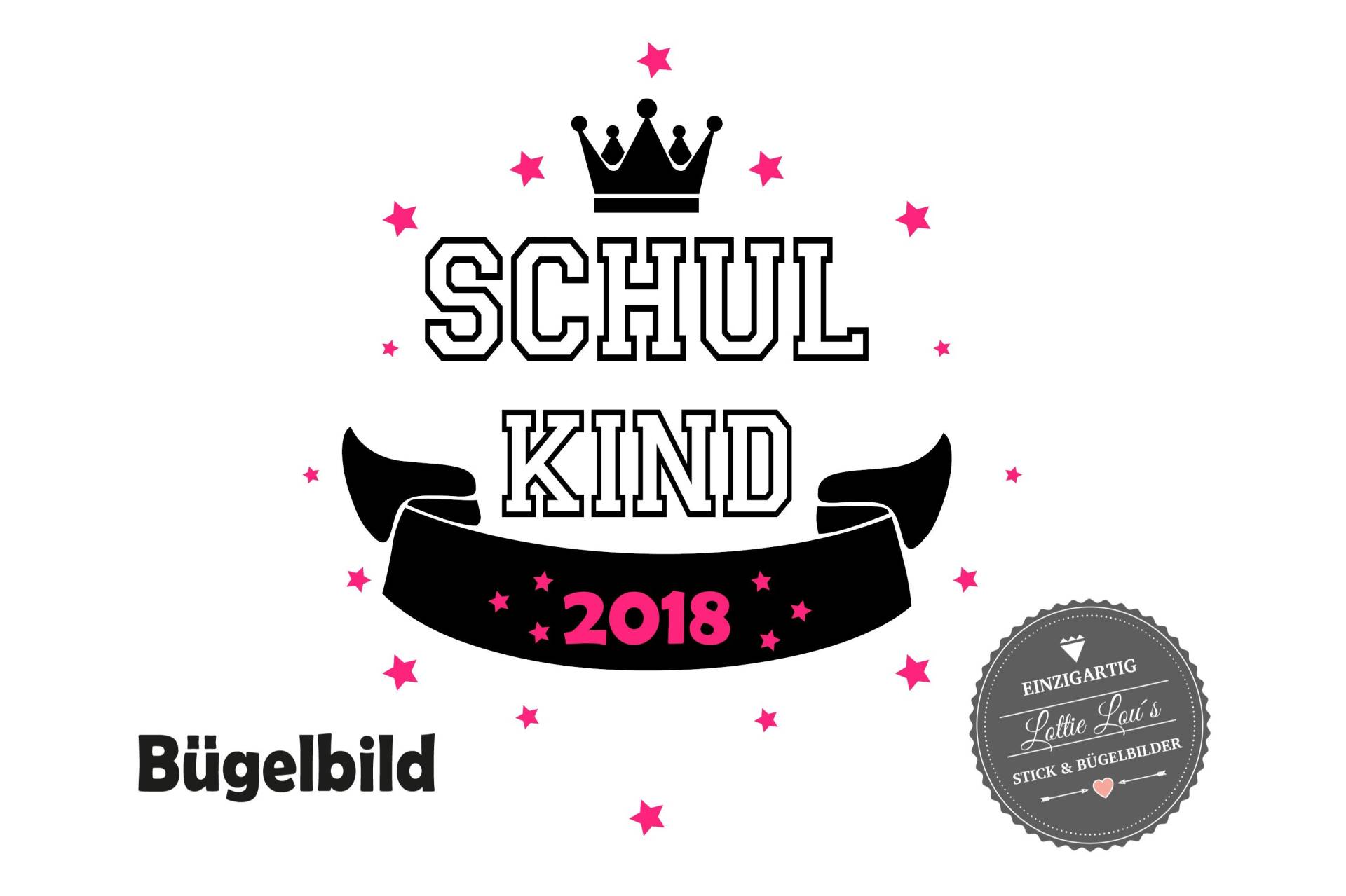 Iron On Bügelbild Schulkind 2019 Auch Mit Wunschname von byLottieLou