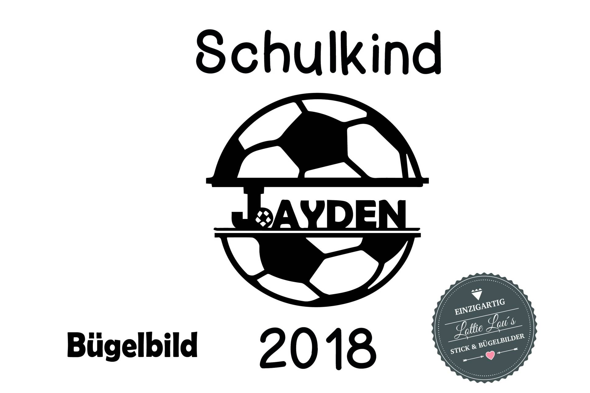 Iron On Bügelbild Schulkind Fußball Wunschfarbe Name Iron On Bügelbild Schulkind Fußball Wunschfarbe Name von byLottieLou