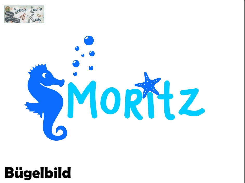 Iron On Bügelbild Seepferdchen Wunschname Iron On Bügelbild Seepferdchen Wunschname von byLottieLou