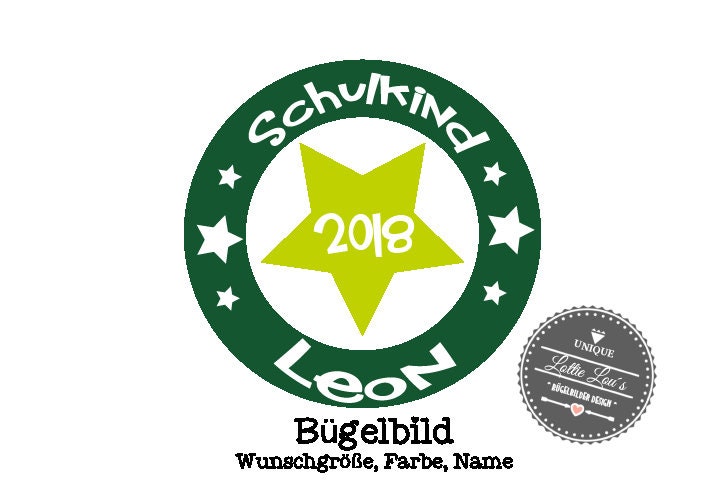 Iron On Bügelbild Stern Schulkind 2018 Iron On Bügelbild Stern Schulkind 2018 von byLottieLou