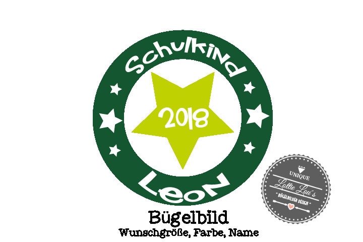 Iron On Bügelbild Stern Schulkind 2018 Iron On Bügelbild Stern Schulkind 2018 von byLottieLou
