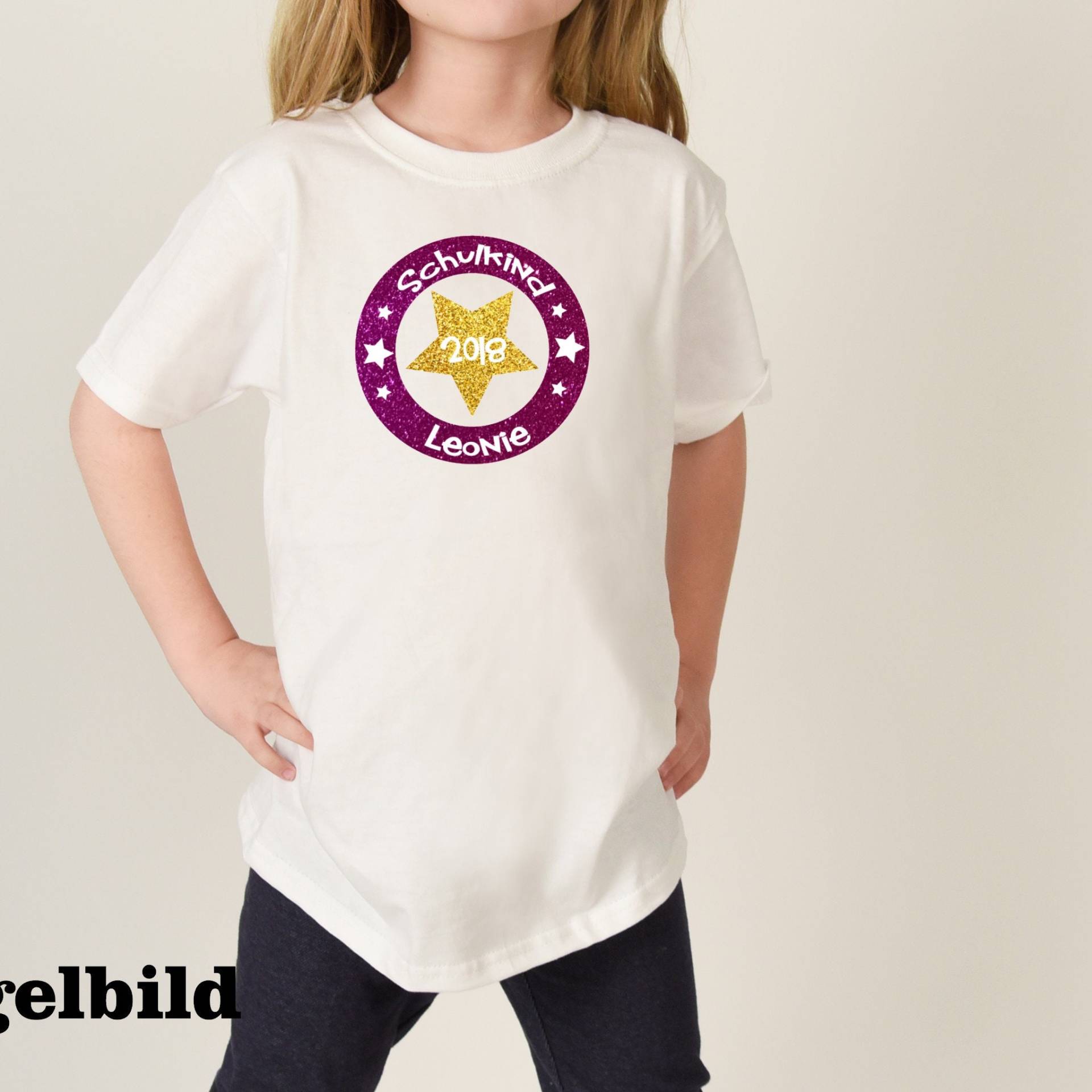 Iron On Bügelbild Stern Schulkind 2018 von byLottieLou