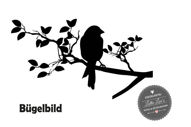 Iron On Bügelbild Vogel Auf Ast Iron On Bügelbild Vogel Auf Ast von byLottieLou