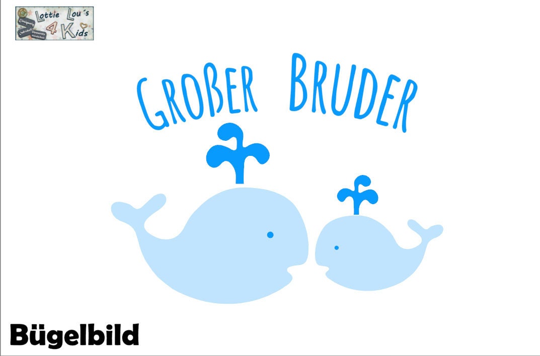 Iron On Bügelbild Wal Großer Bruder Iron On Bügelbild Wal Großer Bruder von byLottieLou