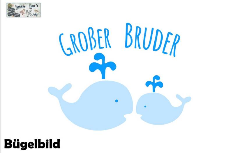Iron On Bügelbild Wal Großer Bruder Iron On Bügelbild Wal Großer Bruder von byLottieLou