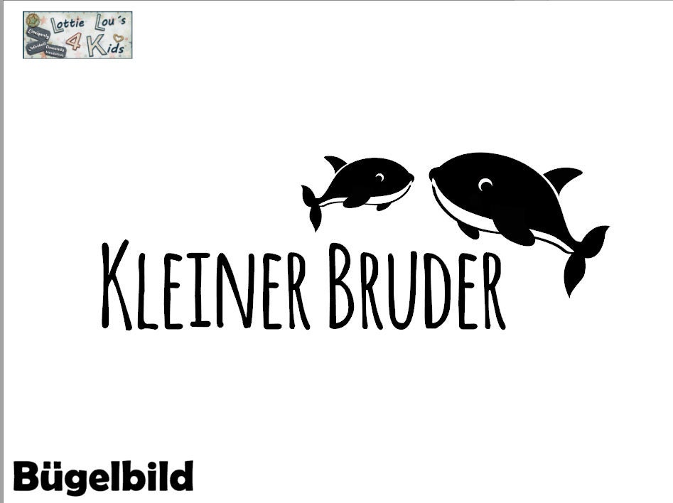 Iron On Bügelbild Wal Kleiner Bruder Iron On Bügelbild Wal Kleiner Bruder von byLottieLou