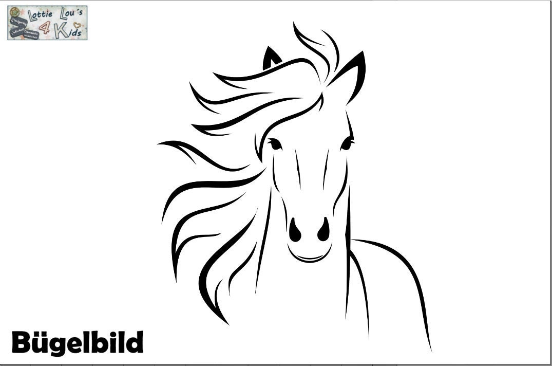 Iron On Bügelbild Wildes Pferd Horse Wunschfarbe Iron On Bügelbild Wildes Pferd Horse Wunschfarbe von byLottieLou
