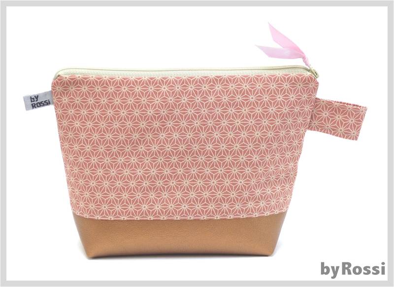 Kosmetiktasche L, Kulturbeutel, Windeltasche Aus Japanischem Stoff in Rosa Mit Sternenmuster, Schönes Geschenkfür Frauen Kosmetiktasche L, Kulturbeutel, Windeltasche Aus Japanischem Stoff in Rosa Mit Sternenmuster, Schönes Geschenkfür Frauen von byRossi