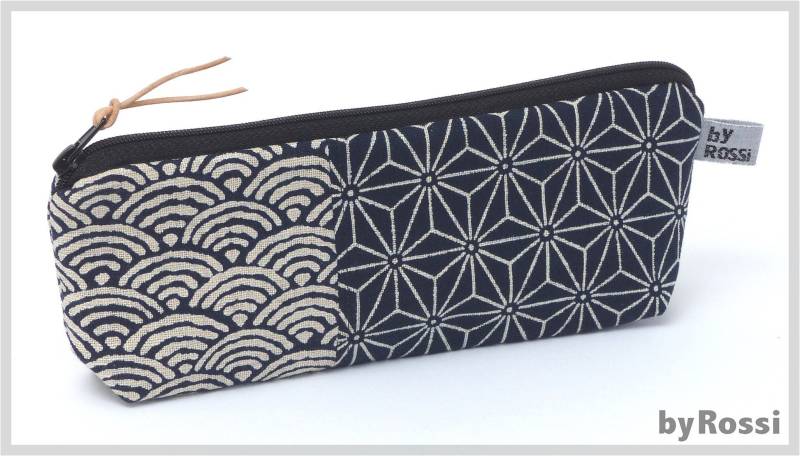 Stiftemäppchen, Schlampermäppchen Aus Japanischen Stoffen in Blau Mit Sternen Und Wellen. Klassisch Schön, Auch Toll Für Männer, Lehrer von byRossi