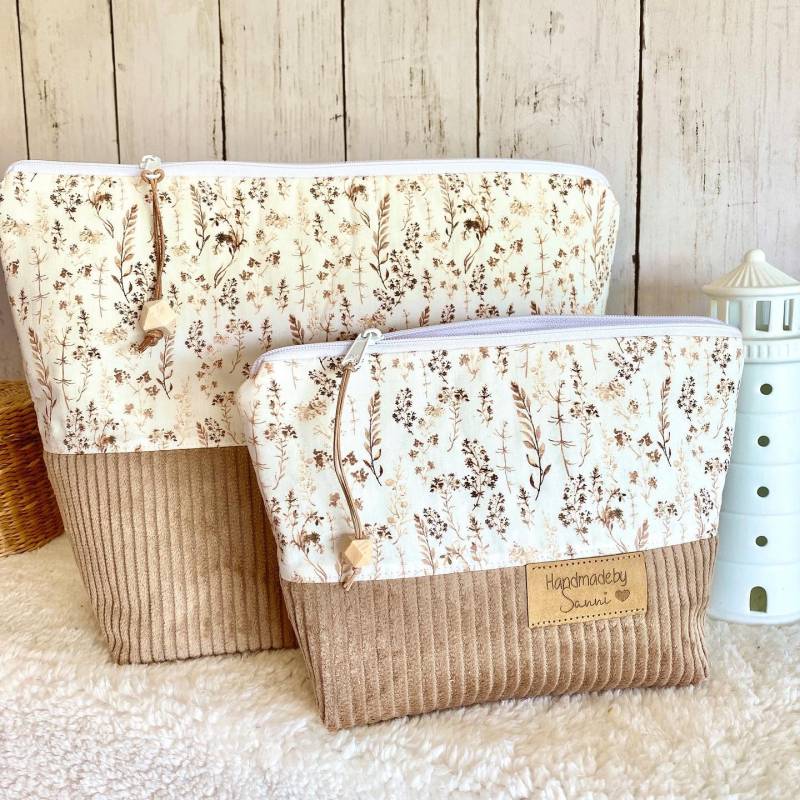 Set Kosmetiktasche Kulturbeutel Kulturtasche Täschchen Muttertag von bySanni