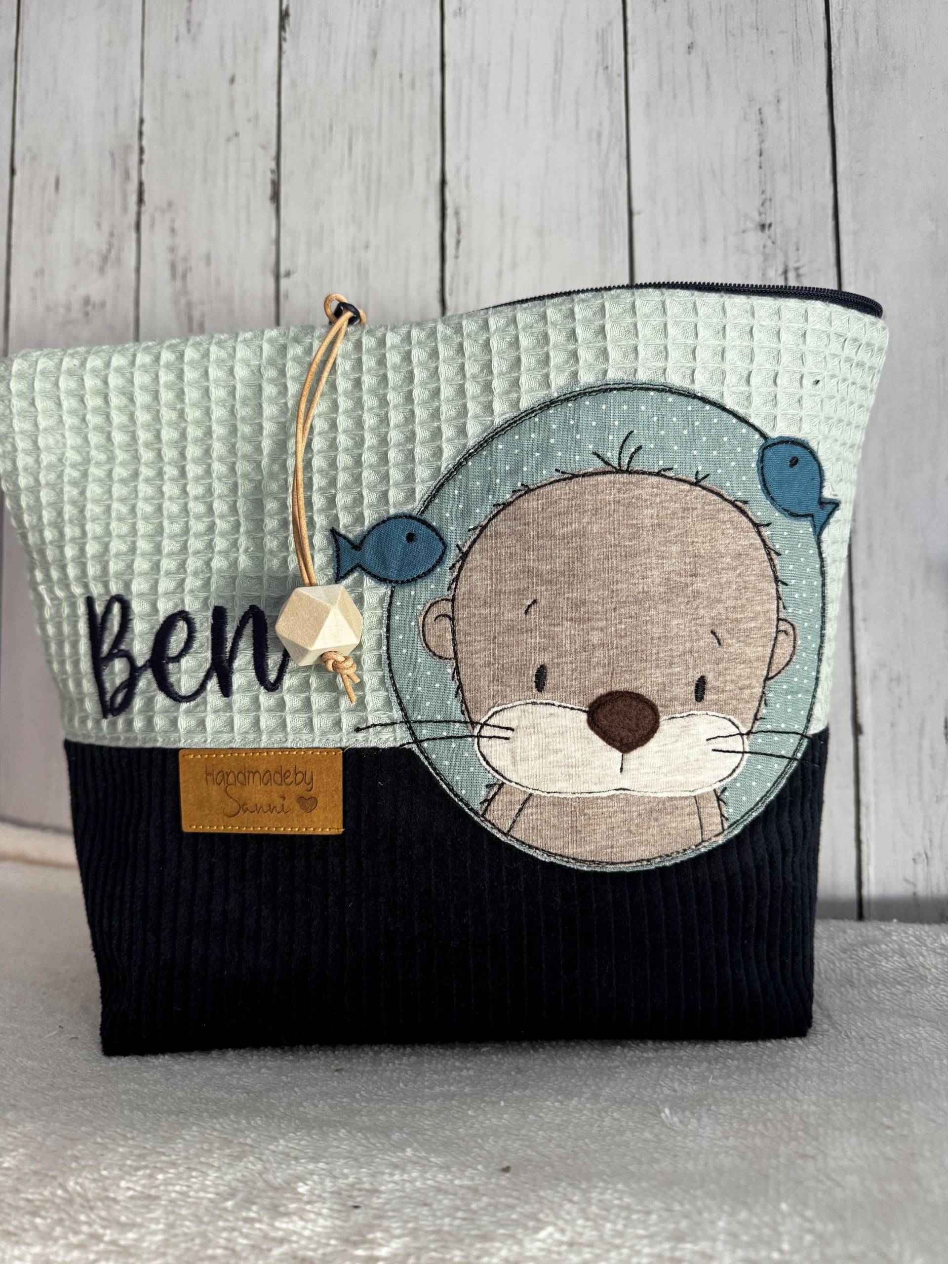 Windeltasche Kulturbeutel Personalisiert Kinder Wickeltasche von bySanni