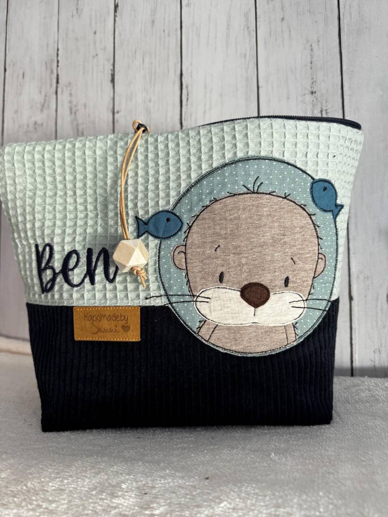 Windeltasche Kulturbeutel Personalisiert Kinder Wickeltasche von bySanni