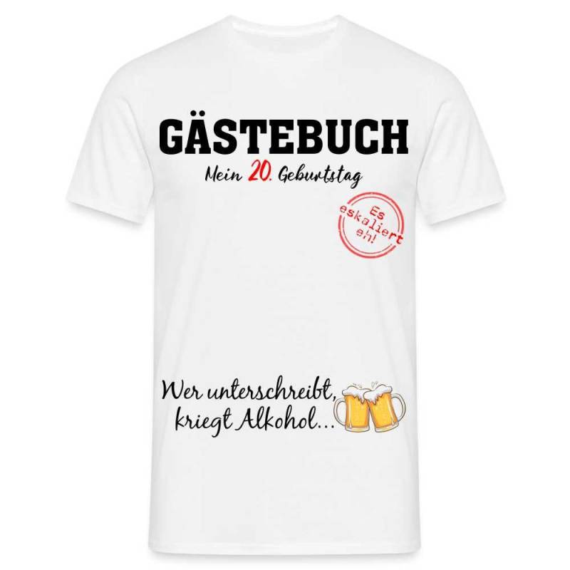 20 . Geburtstag Gästebuch - Erst Unterschreiben Dann Alkohol Geschenk T-Shirt von byShirtify