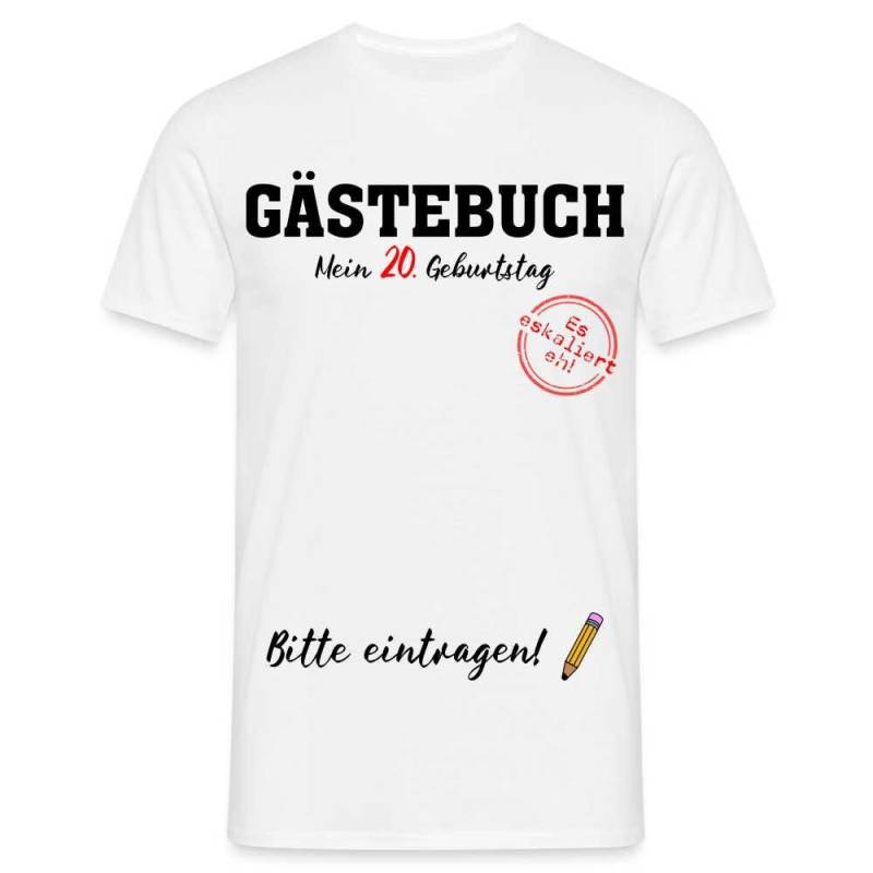 20 .geburtstag Gästebuch - Unterschreiben Bitte Eintragen Geschenk T-Shirt von byShirtify