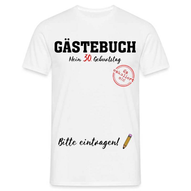 30 .geburtstag Gästebuch - Unterschreiben Bitte Eintragen Geschenk T-Shirt von byShirtify
