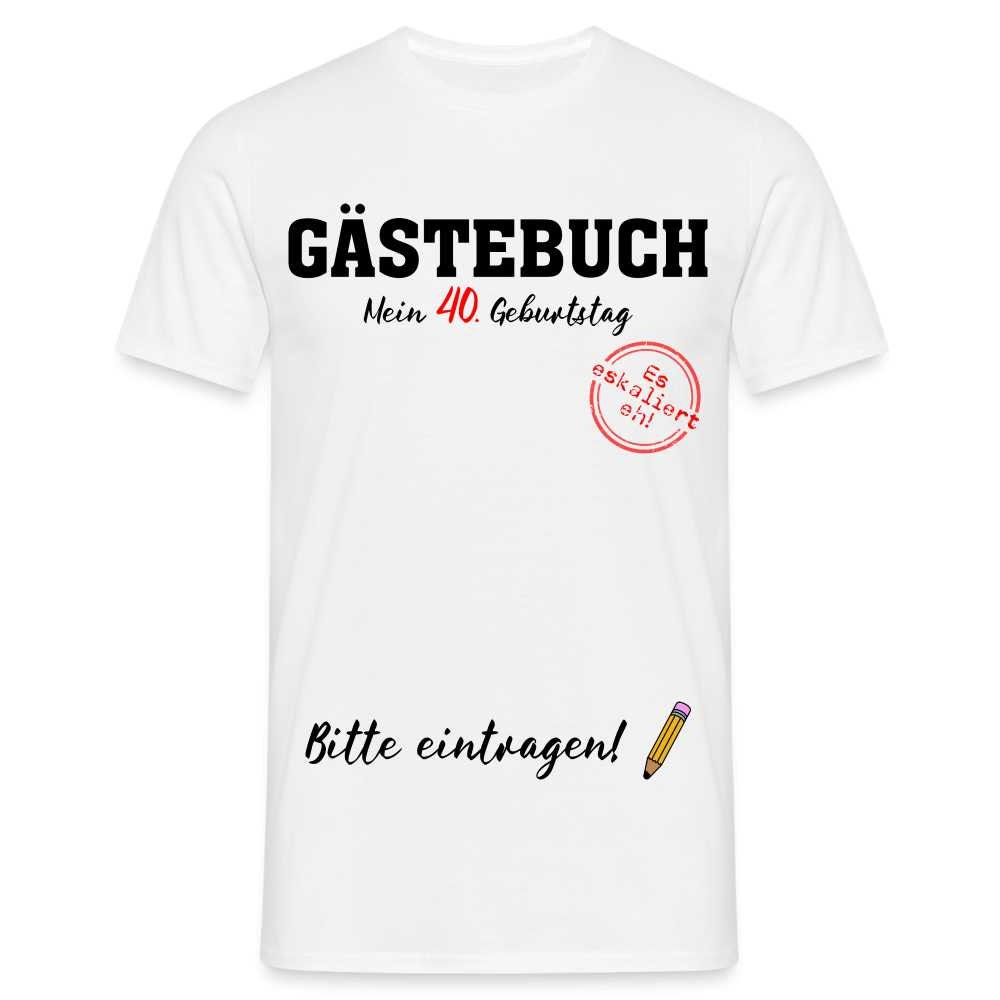 40 .geburtstag Gästebuch - Unterschreiben Bitte Eintragen Geschenk T-Shirt von byShirtify