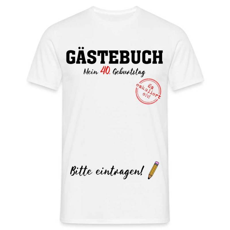 40 .geburtstag Gästebuch - Unterschreiben Bitte Eintragen Geschenk T-Shirt von byShirtify