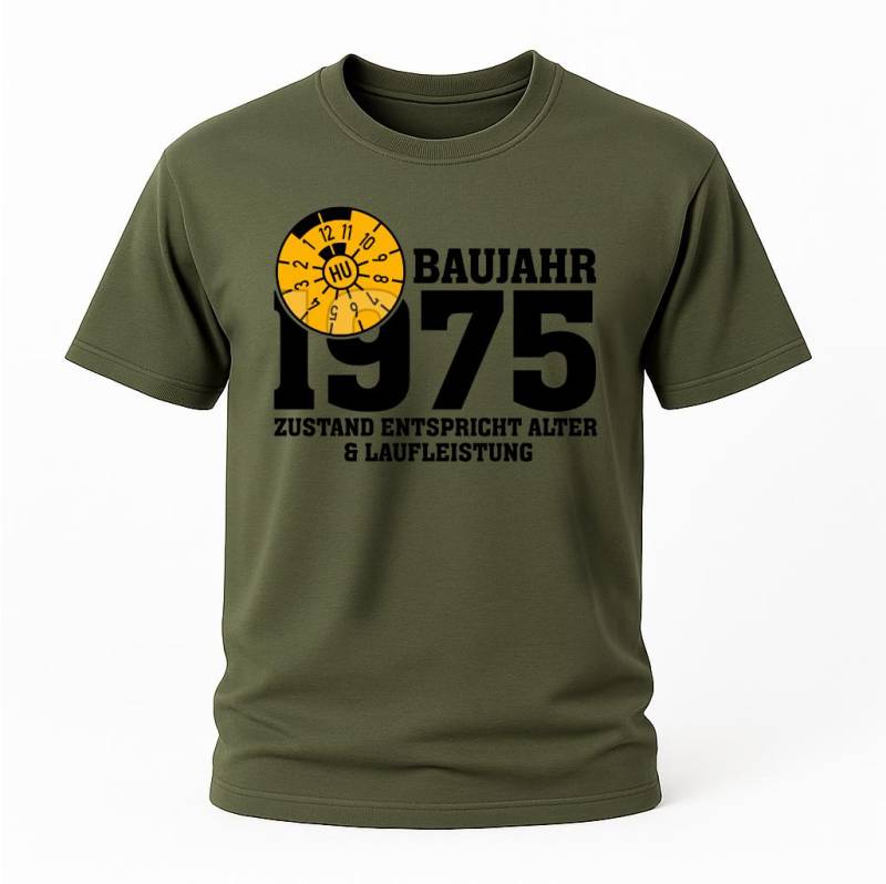 50. Geburtstag Tüv Plakette Baujahr 1975 Zustand Entspricht Alter Und Laufleistung Lustiges Geschenk T-Shirt von byShirtify