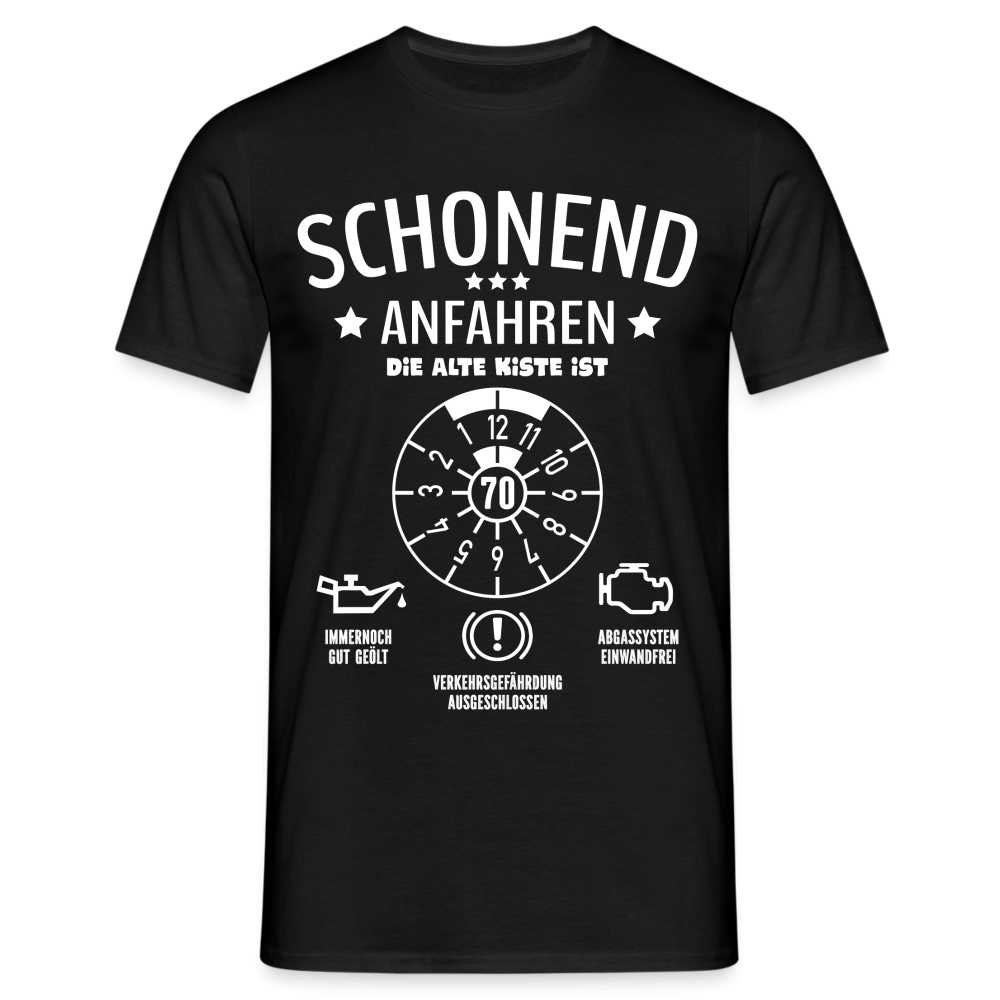 70. Geburtstag - Schonend Anfahren Mechaniker Tüv Geschenk T-Shirt von byShirtify