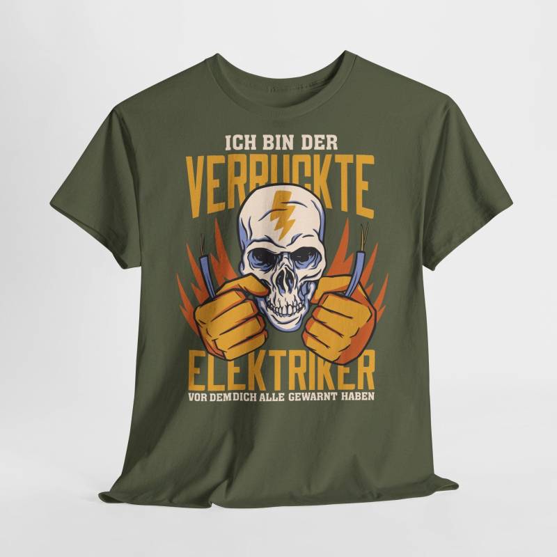 Elektriker T-Shirt - Bin Der Verrückte Totenkopf Lustiges Witziges Shirt von byShirtify