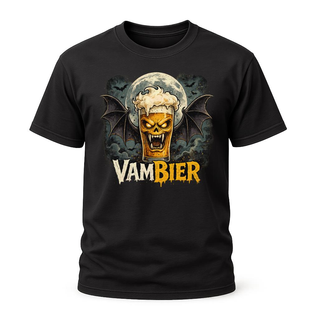 Halloween Shirt - Vampier Bier Vambier Lustiges T-Shirt Halloween Shirt - Vampier Bier Vambier Lustiges T-Shirt von byShirtify