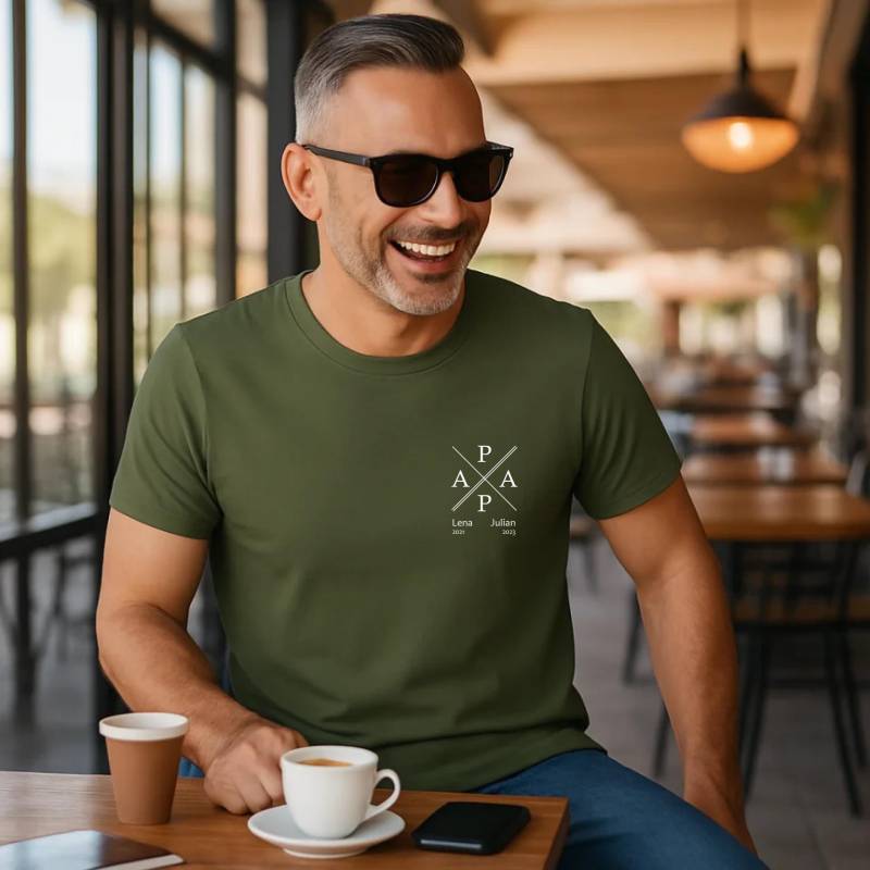 Papaprint Personalisiertes Vatertag T-Shirt Mit Name & Geburtsjahr | Geschenk Für Papa Vatertagsgeschenk Vater Shirt von byShirtify