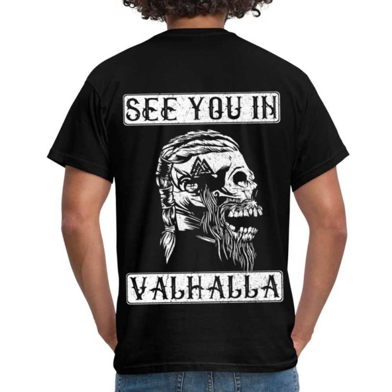 Wikinger Viking Totenkopf See You in Valhalla T-Shirt von byShirtify