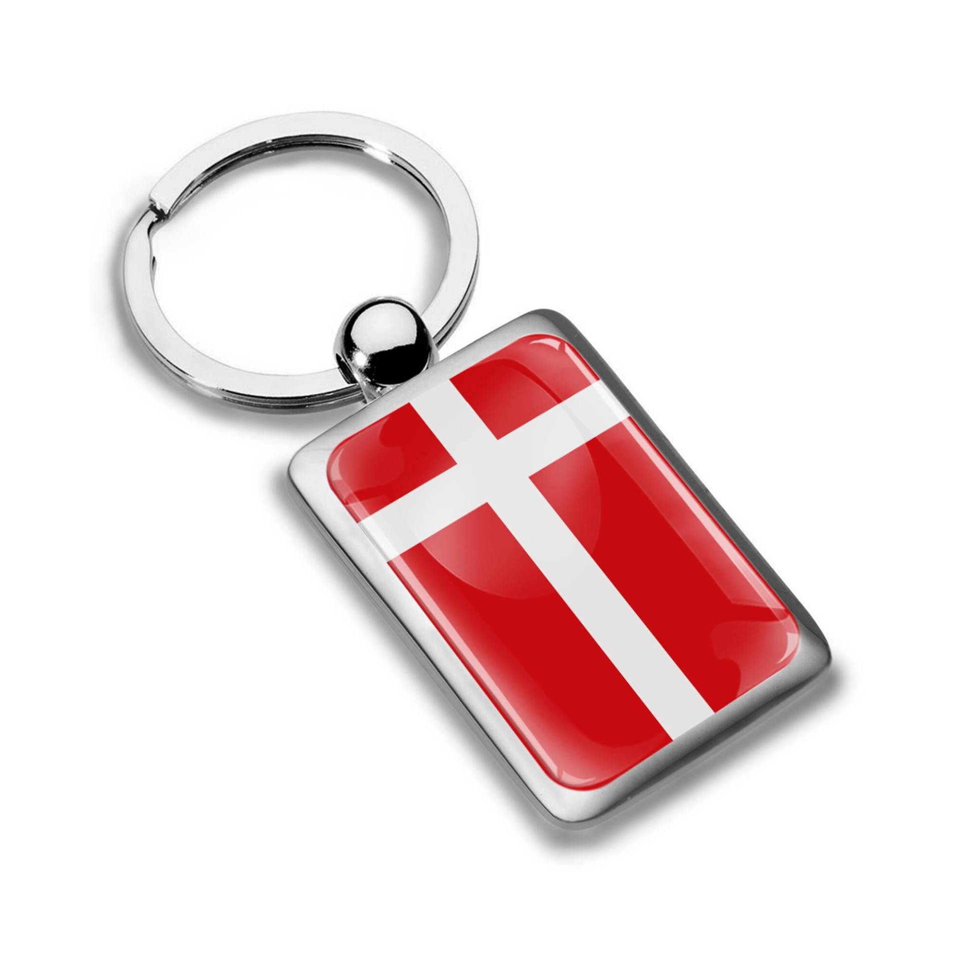 Schlüsselanhänger Metall Mit Geschenkbox Für Freund Freundin Männer Frauen Geschenk Dänemark Flagge von bySkino