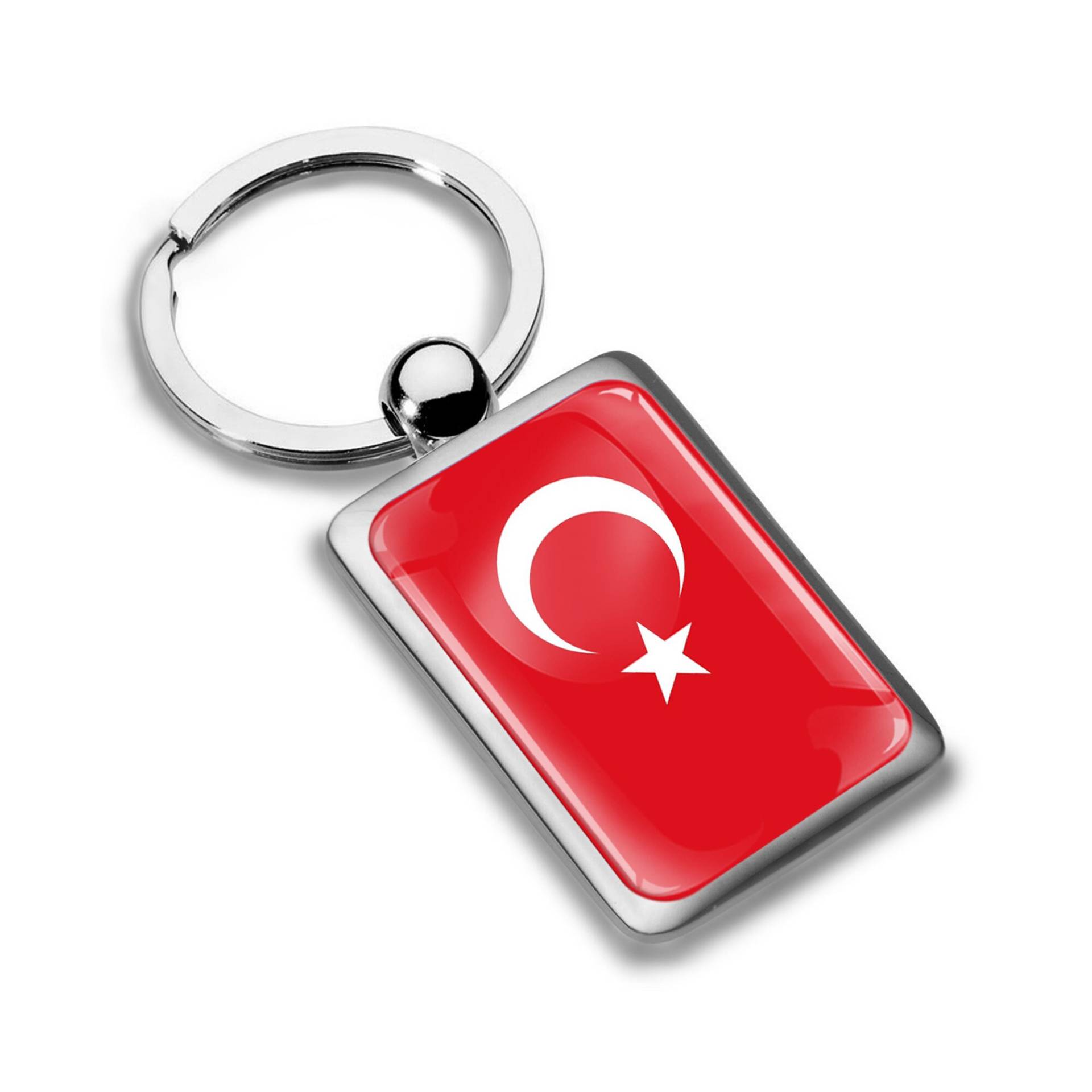 Schlüsselanhänger Metall Mit Geschenkbox Für Freund Freundin Männer Frauen Geschenk Türkei Flagge von bySkino