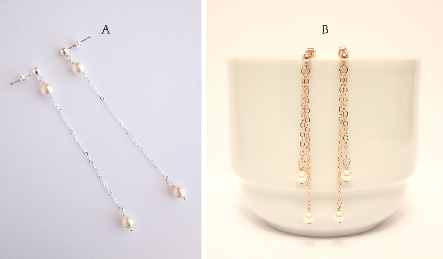 Faith - Minimalist Ohrringe, Zierliche Schmuck Für Jeden Tag, Perlenohrringe, Lange Brautjungfer Ohrringe Faith - Minimalist Ohrringe, Zierliche Schmuck Für Jeden Tag, Perlenohrringe, Lange Brautjungfer Ohrringe von bySone
