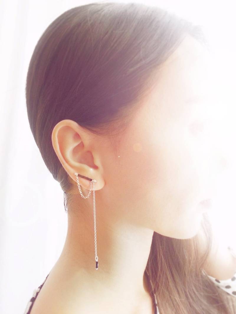 Lulu - Ear Cuff, Ohr Crawler, Weihnachtsgeschenk, Silber Lange Ohrringe, Punk Ohrring, Threader Minimalist Pin Lulu - Ear Cuff, Ohr Crawler, Weihnachtsgeschenk, Silber Lange Ohrringe, Punk Ohrring, Threader Minimalist Pin von bySone