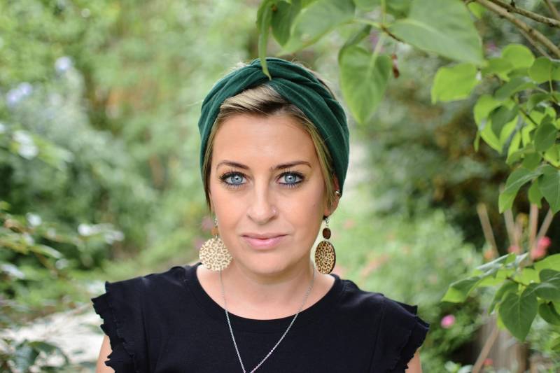 Haarband Mit Draht, Musselin, Seagreen, Onesize, Drahthaarband, Artikelnummer H-10048 von byTinka