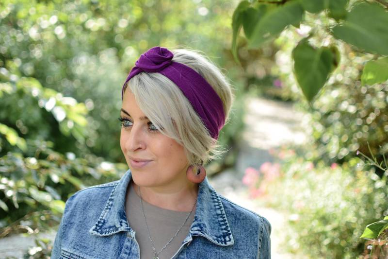 Haarband Mit Draht, Musselin, Wildberry , Onesize, Drahthaarband, Artikelnummer H-10045 Haarband Mit Draht, Musselin, Wildberry , Onesize, Drahthaarband, Artikelnummer H-10045 von byTinka