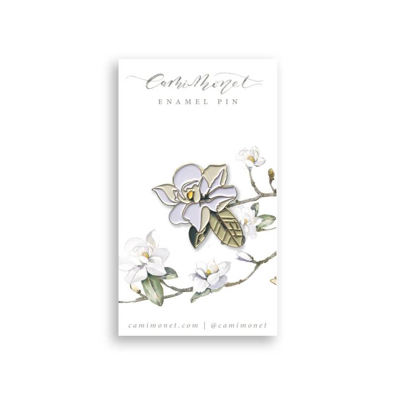 Magnolie Emaille Pin | Blumen Südliche Anstecknadel Magnolie Emaille Pin | Blumen Südliche Anstecknadel von bycamimonet