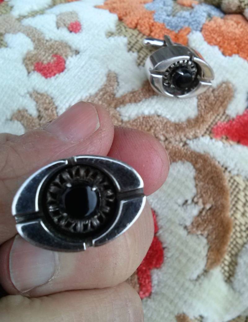 Vintage 1970S Silber Manschettenknöpfe Modernist von bycinbyhand