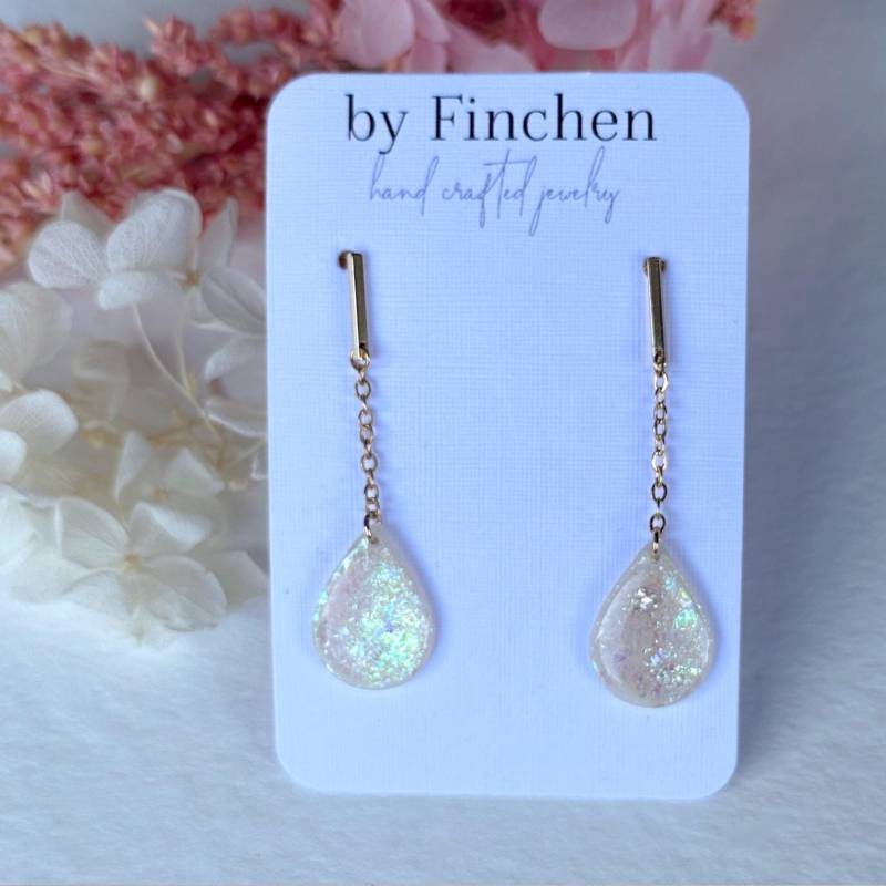 Shimmering Opal | Polymer Clay Ohrringe in Glitzernder Opal-Optik von byfinchen