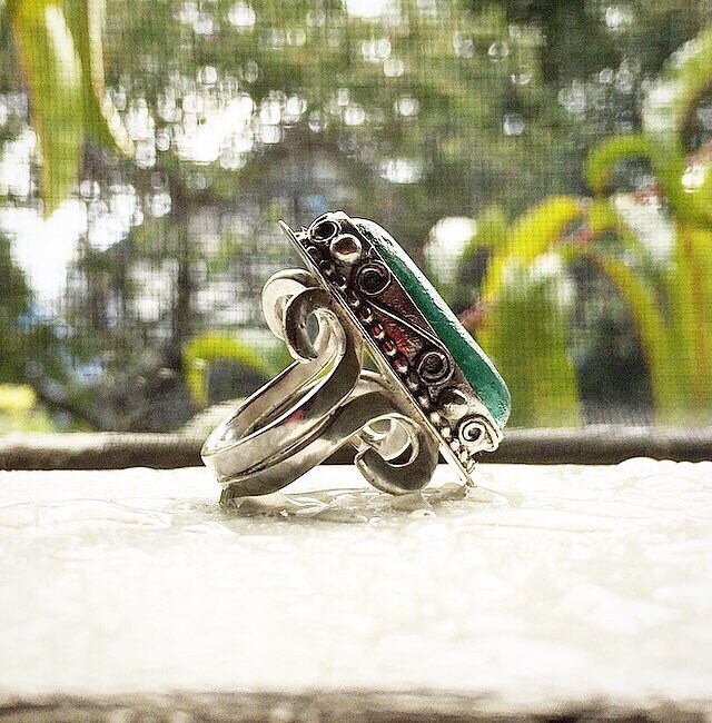 Custom Made Echtes Seeglas Und Silber Statement Ring Beispiel Custom Made Echtes Seeglas Und Silber Statement Ring Beispiel von bykitzy