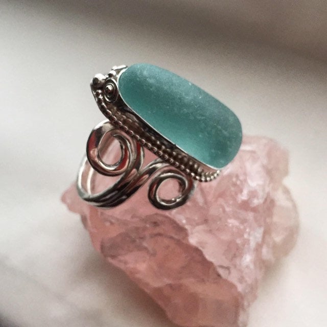 Spezialanfertigung Echtes Seeglas Und Sterling Silber Ring. Ihre Auswahl An Verfügbaren Farben. Maßanfertigung Spezialanfertigung Echtes Seeglas Und Sterling Silber Ring. Ihre Auswahl An Verfügbaren Farben. Maßanfertigung von bykitzy