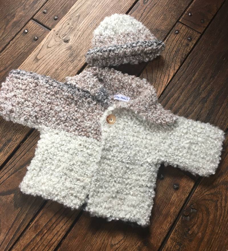 Baby Stricken 6 Monate Pullover Und Mütze Hellbraun Creme Grau Versandfertig Baby Stricken 6 Monate Pullover Und Mütze Hellbraun Creme Grau Versandfertig von bylala